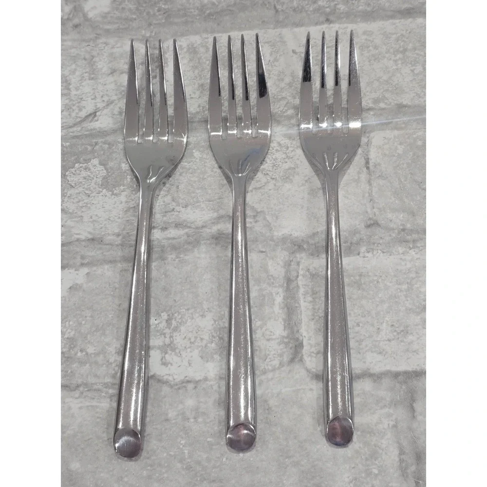 Towle Wave Glossy Angled Tip Stainless Dinner Salad‎ Forks Lot of 5 Replacements